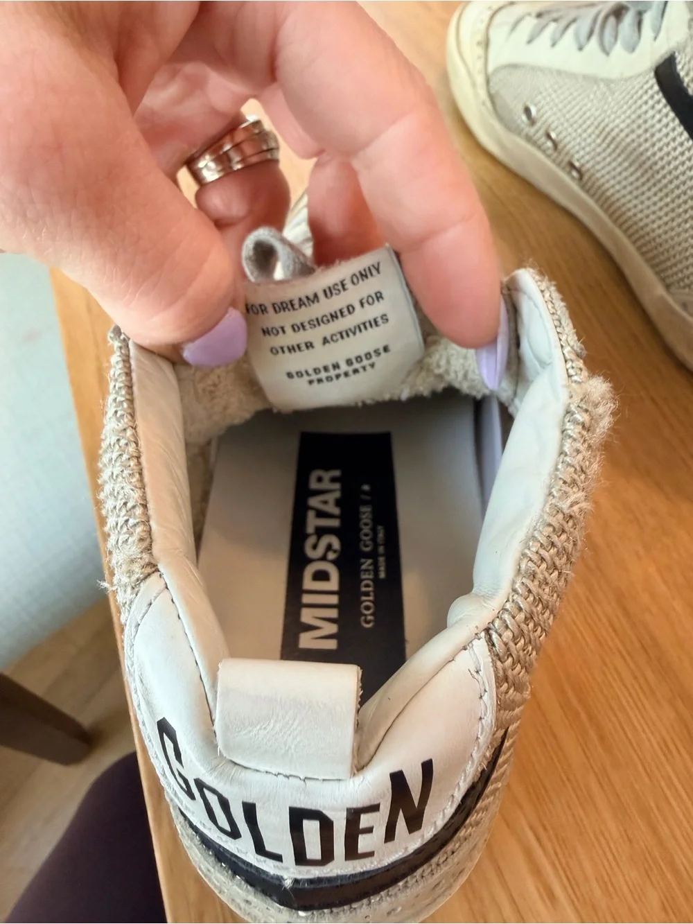 Golden Goose Beige White High-Top Sneakers